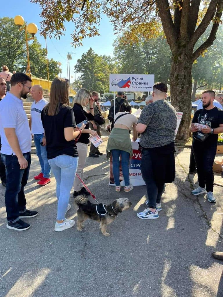 Активисти Руске странке на подели рекламног материјала за београдске изборе